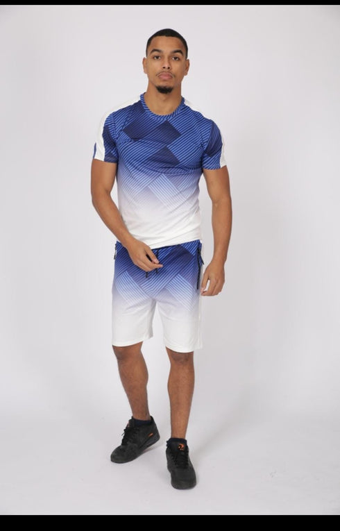 Men Contrast Panel Short set